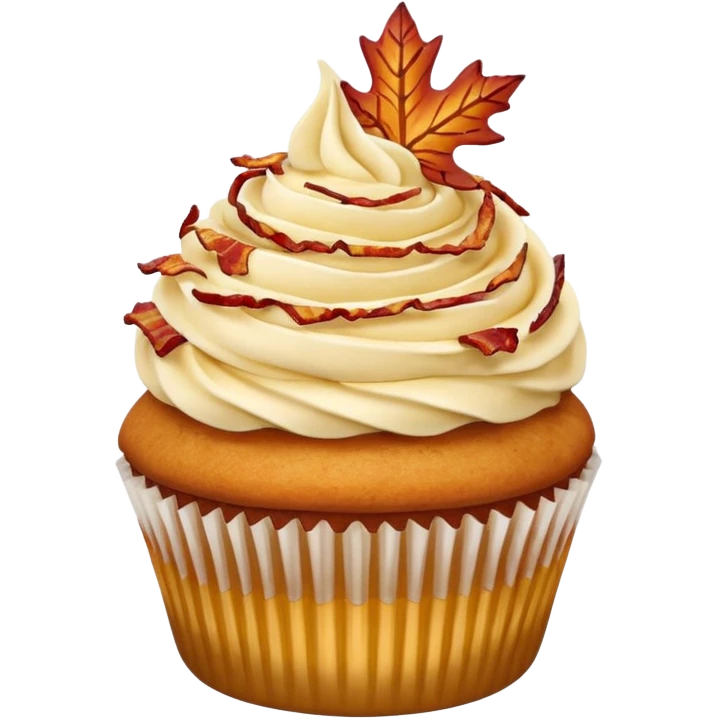 Maple bacon cupcake  emoji