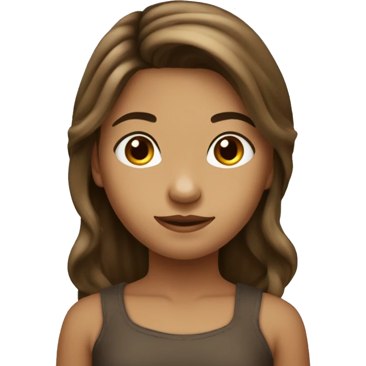 una niÑa de 18 años con cabello lacio castaño   emoji
