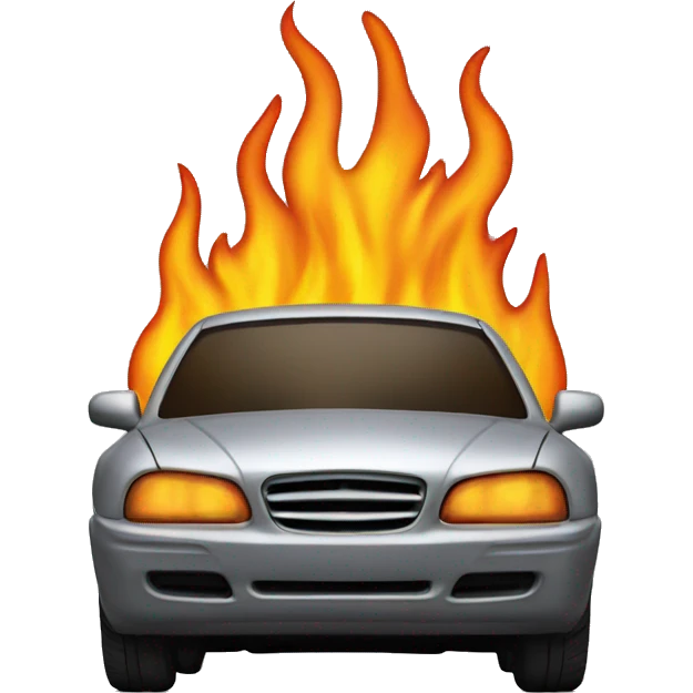 car on fire emoji
