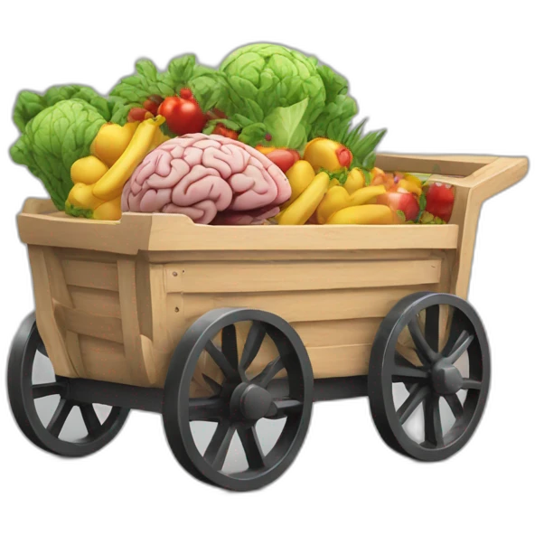 market cart WITH BRAIN emoji