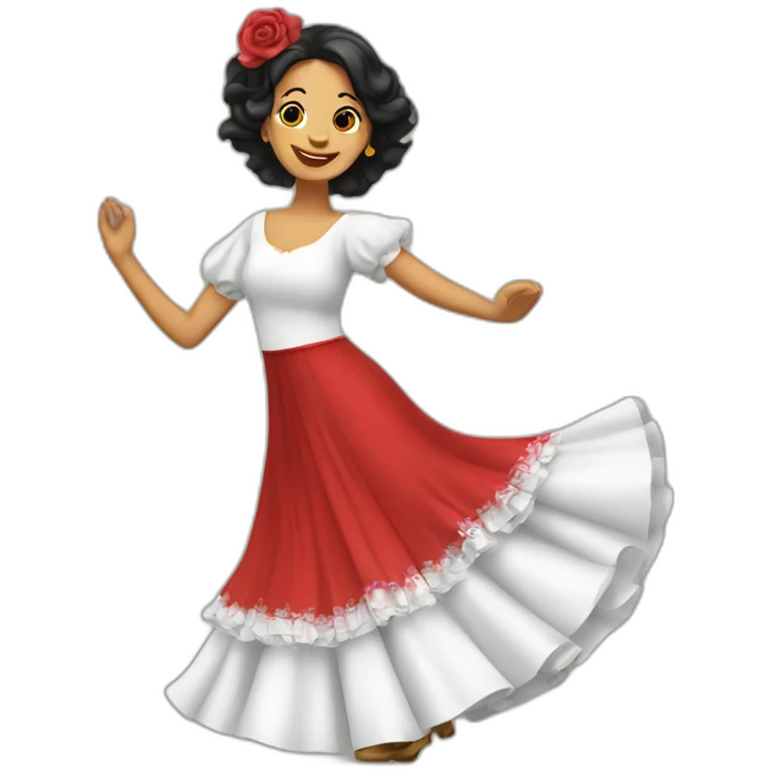 woman dancing sevillanas with typical clothes emoji