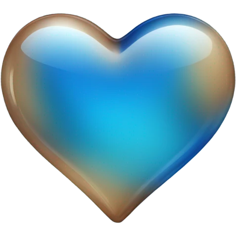 Blue tan glass heart emoji