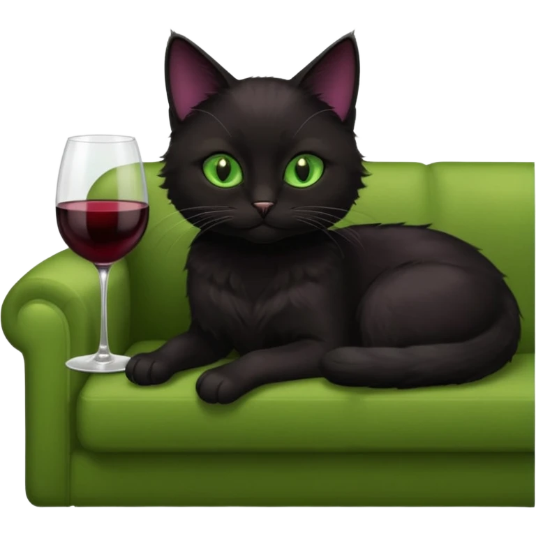 black cats On A Couch With Wine emoji