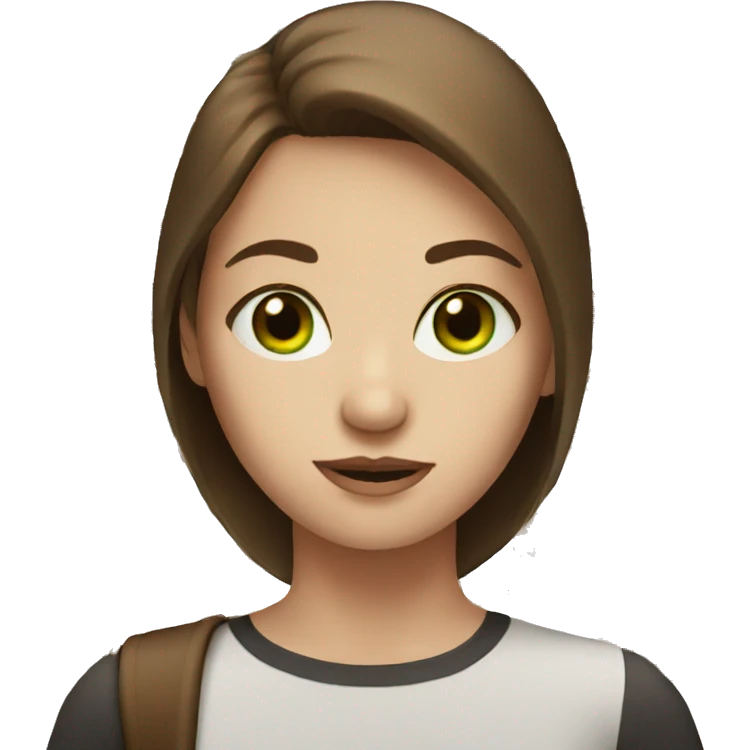 girl with white skin, green eyes and brown hair emoji