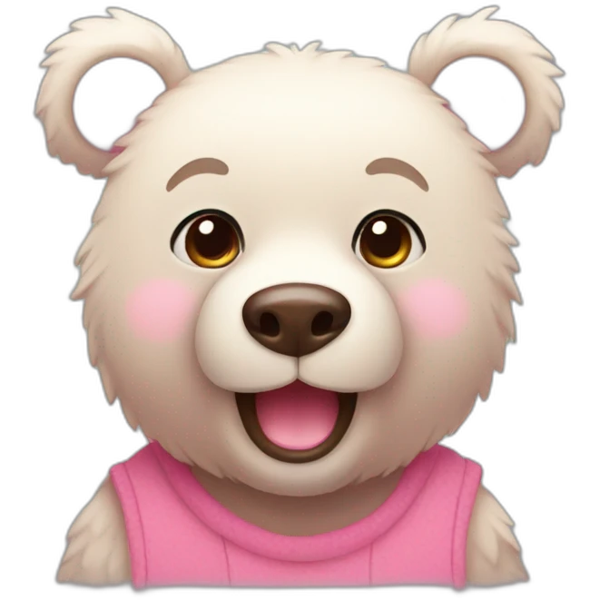 Cute bear with pink cheeks emoji