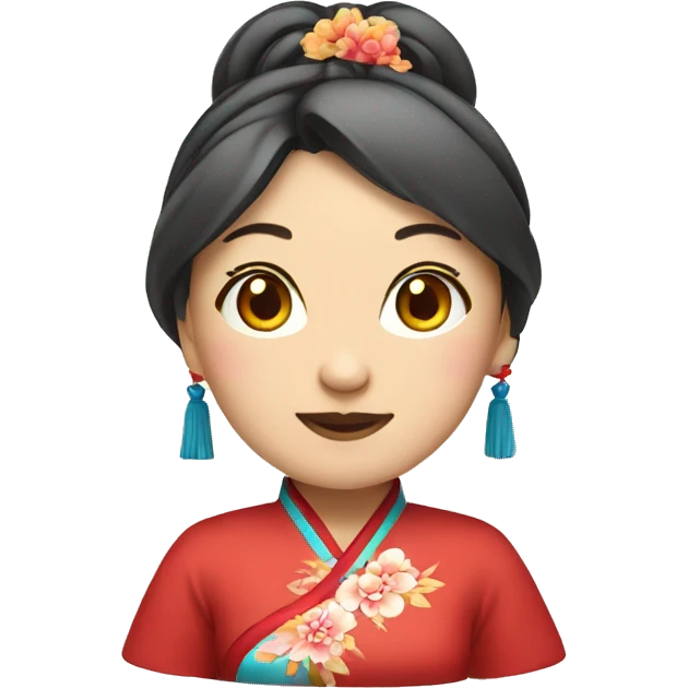 Chinese lady wear Chinese traditional clothes emoji