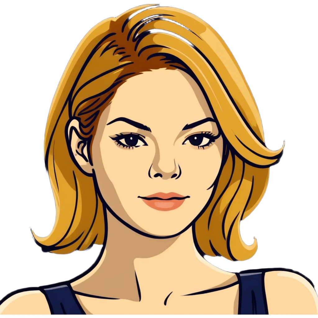 Michelle Monaghan with honey blonde hair, elegant portrait emoji