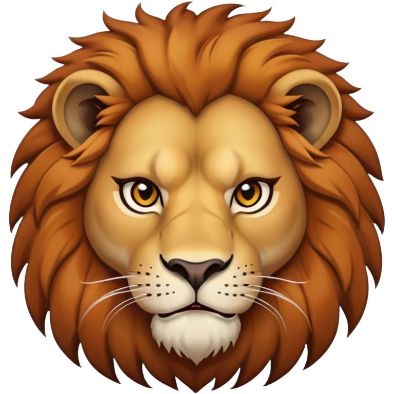 nasty lion looking sideways with mean fierce expression emoji