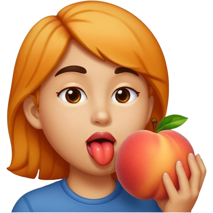 Me licking a peach emoji