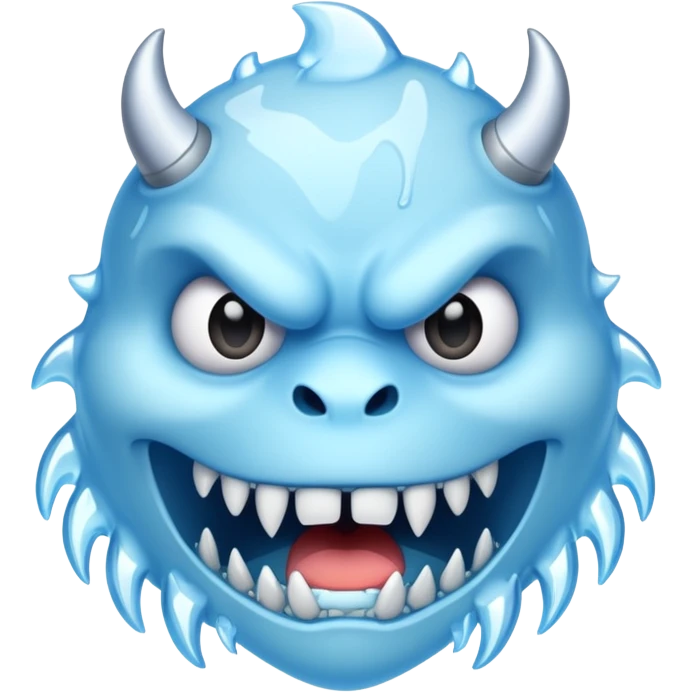 a pale blue monster face with ice details emoji