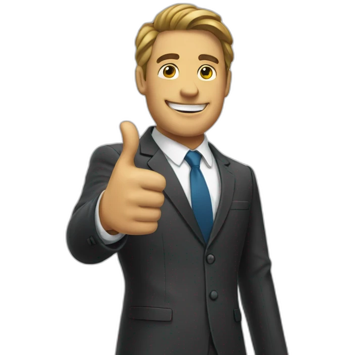 man in suit with thumb up  emoji