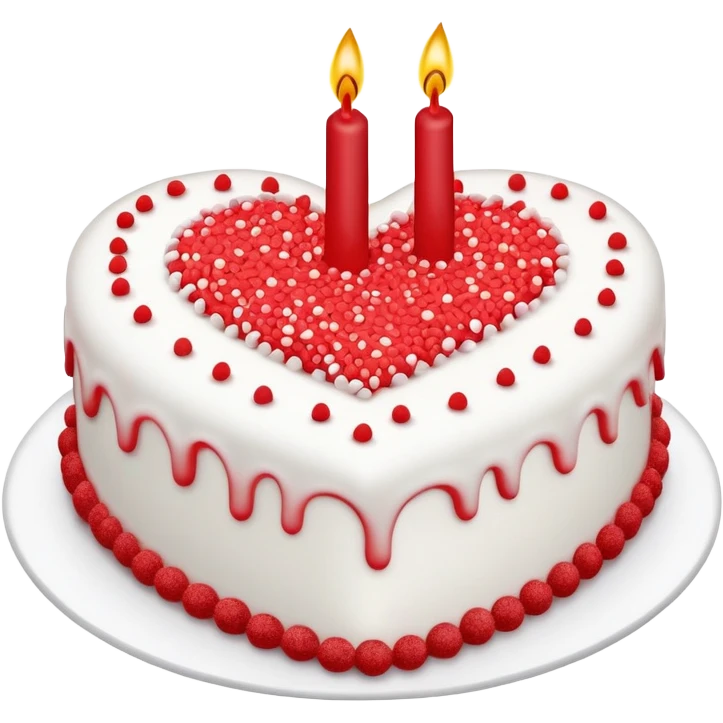 Heart shaped birthday cake  emoji
