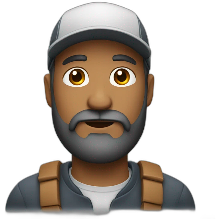 man with beard and cap emoji