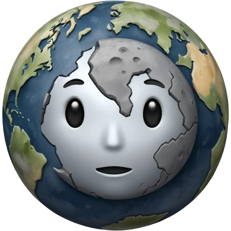 The planet Mercury with “no” face and make it less like earth  emoji