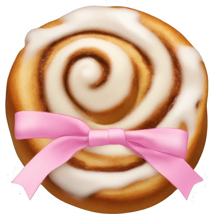 Cinnamon roll with a pink bow  emoji