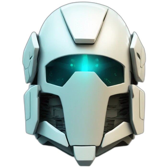 futuristic Phantom Infiltration armored Helmet colored with ghost effect emoji