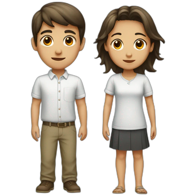 a standing boy behind a girl  emoji