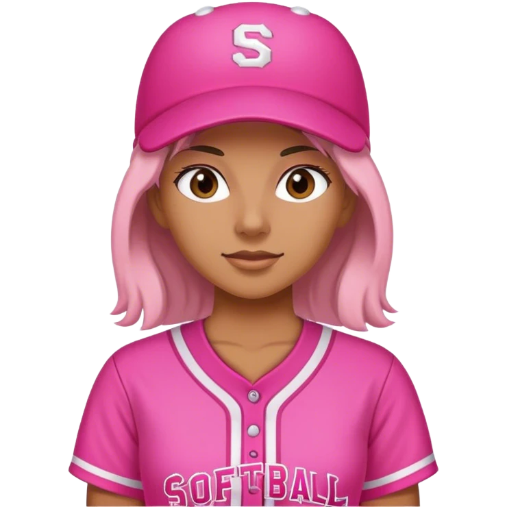 Female softball player pink outfit emoji