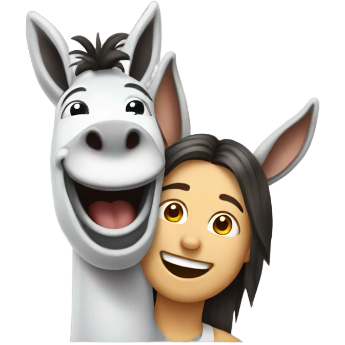 A picture of me with a laughing Donkey . emoji