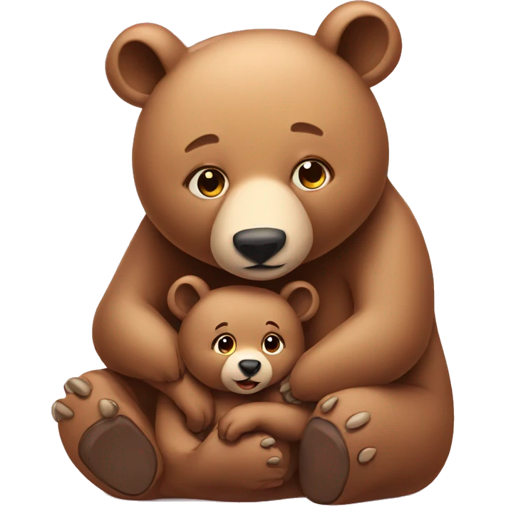 Mother bear and baby cub  emoji