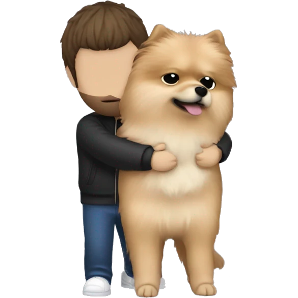 noel and liam gallagher hugging pomeranian dog emoji
