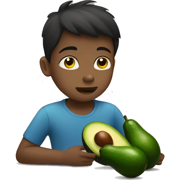 boy eating avocado  emoji