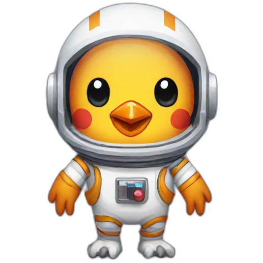 pixel-art chicken astronaut emoji