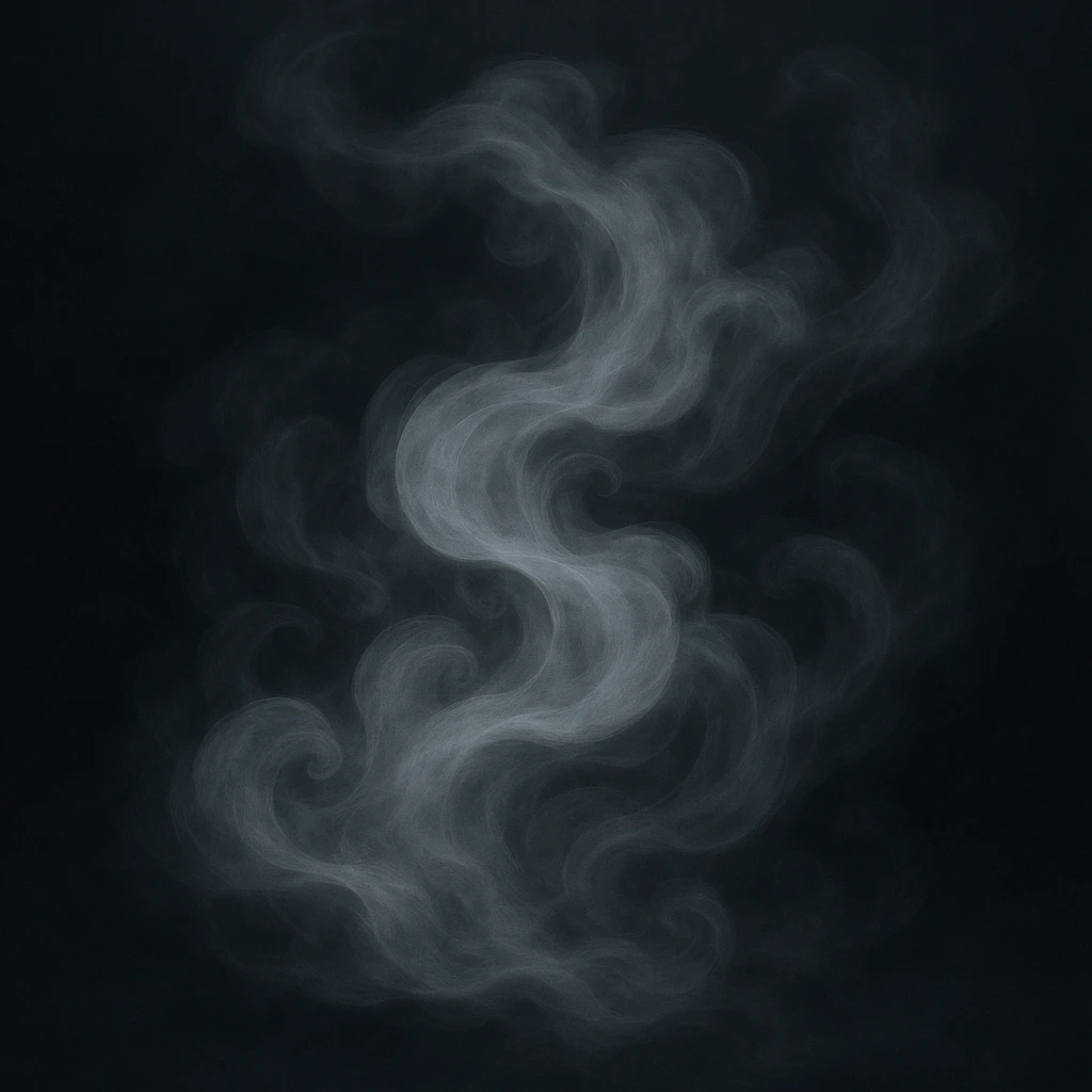 A swirling cloud of fog, semi-transparent, with gentle curves and a sense of movement, evoking a mystical mood. emoji