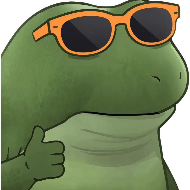bufo with tortoise sunglasses emoji