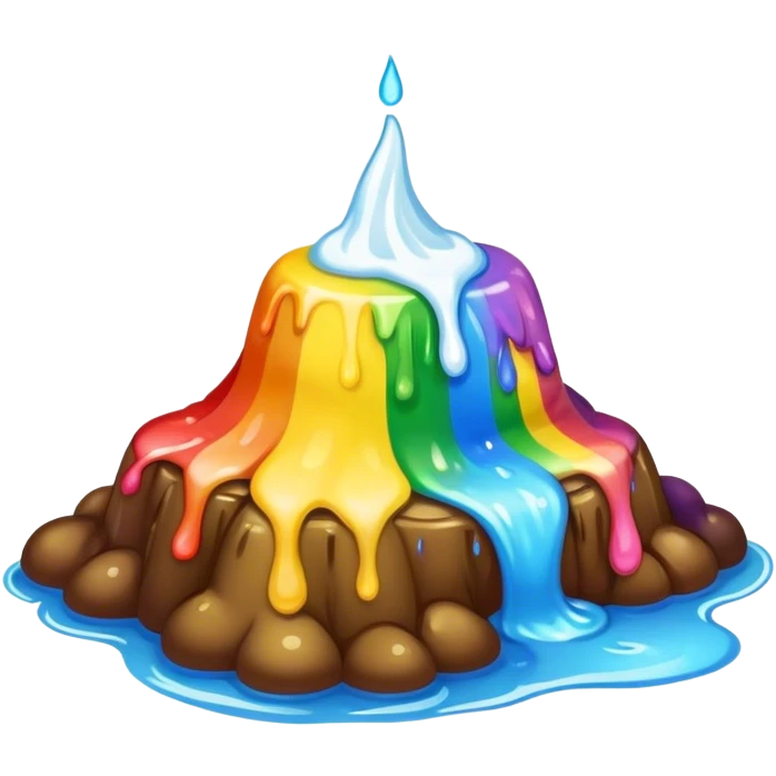 melted rainbow poop renaissance landscape  emoji