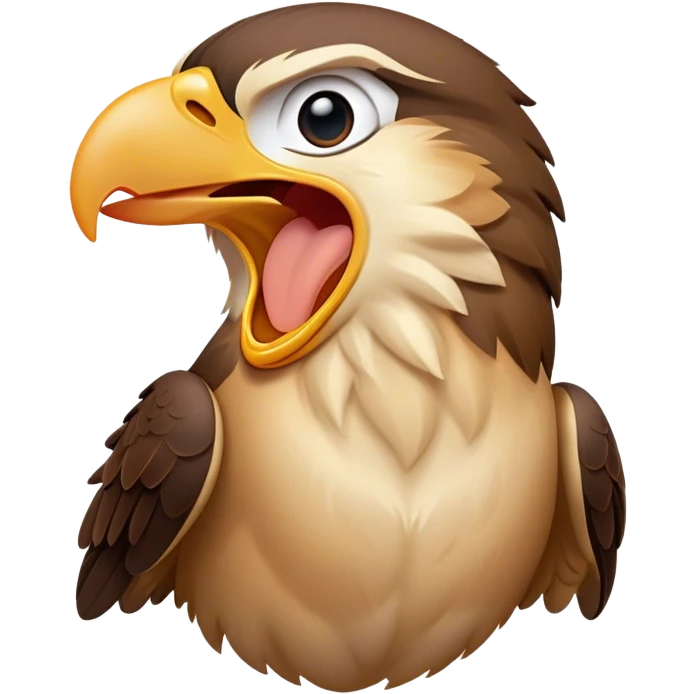 Cinematic Cute Yawning Falcon Portrait Emoji, Head tilted slightly with a dramatic, wide-open yawn, showcasing a streamlined, powerful form with a softly drooping beak and sleepy, half-closed eyes, Simplified yet irresistibly adorable features, highly detailed, glowing with a soft, cozy glow, high shine, relaxed yet expressive, stylized with a dash of whimsical aerial charm, soft glowing outline, capturing the essence of a drowsy yet affectionate falcon that appears ready to stretch out for a nap! emoji