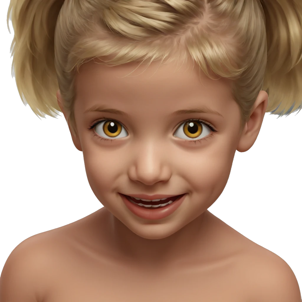 smiling blonde girl portrait emoji