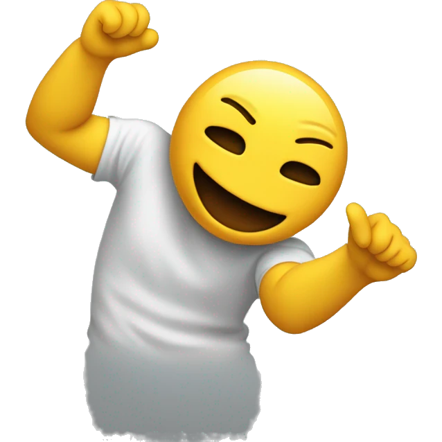 emoji dabbing (dance move with one arm bent in front of the face and the other sticking out) emoji