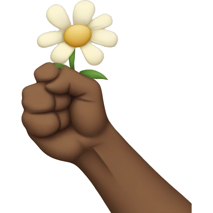 raised fist with flower in fist emoji emoji