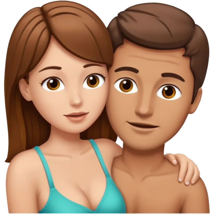 Brown haired white guy doggystyle sex with brown haired white girl emoji