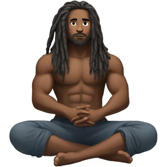 Strong guy Meditating with locks emoji