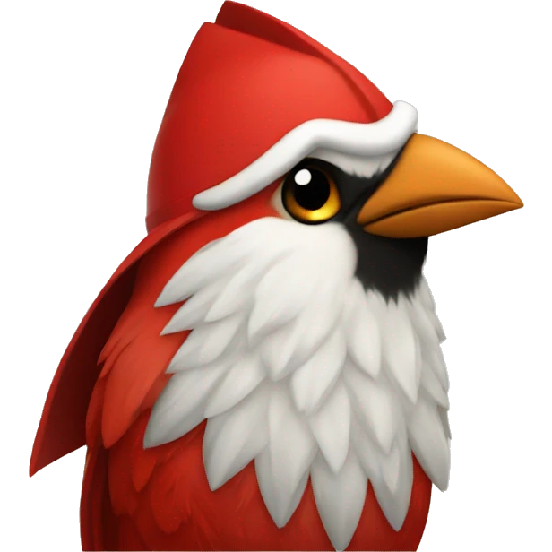 Cardinal wearing a Viking hat emoji