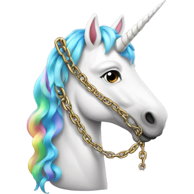 Unicorn with chain emoji