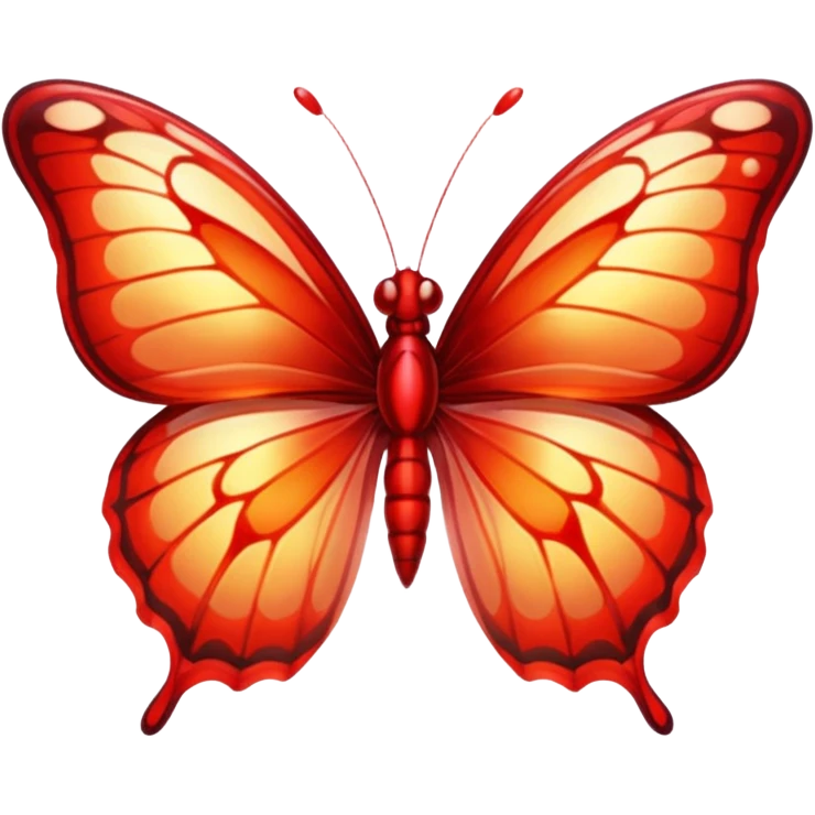 UNA BUTTERFLY RED FANTASY, PERO DEBE SER UN ROJO UN POCO CLARO, no debe ser tan rojo intenso, DEBE SER MÁS CLARO . DEBE TENER ESTE TONO APROX: #BF1736 emoji