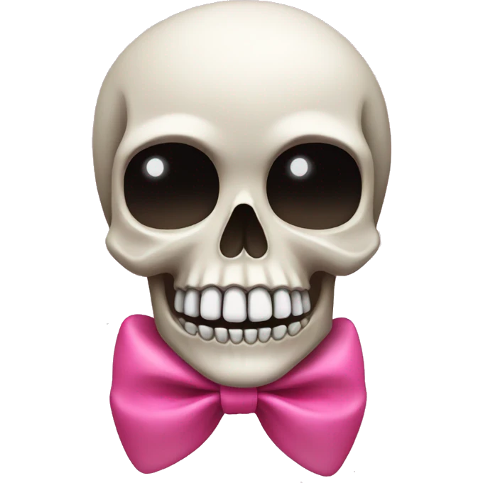 Skull with a pink bow emoji