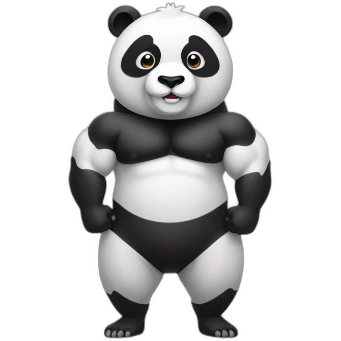 body builder panda emoji