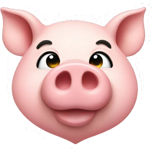 Pig emoji kiss with heart sign emoji
