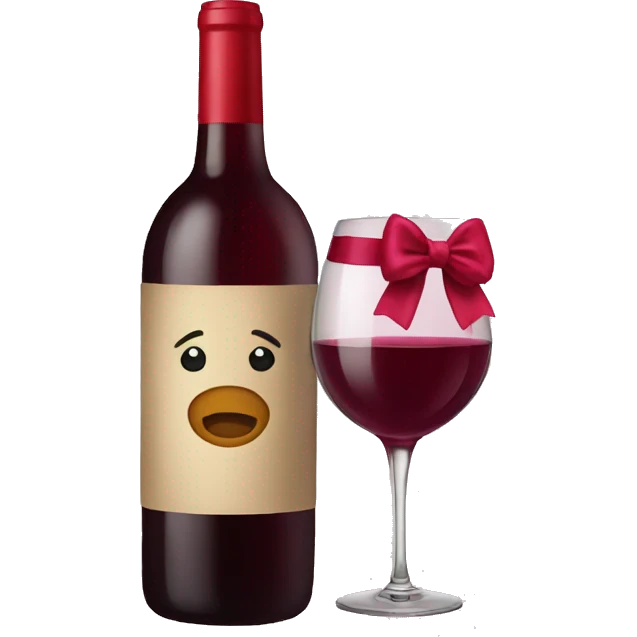 Wine and bow emoji