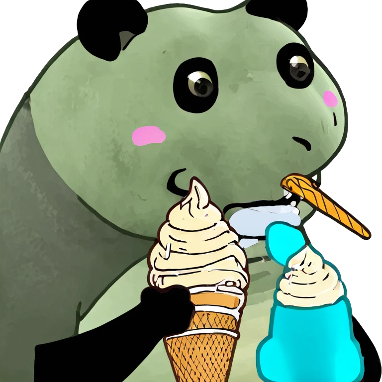 Panda eating ice cream emoji