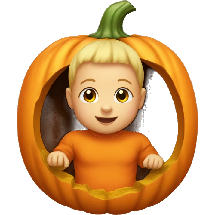 Baby inside pumpkin  emoji