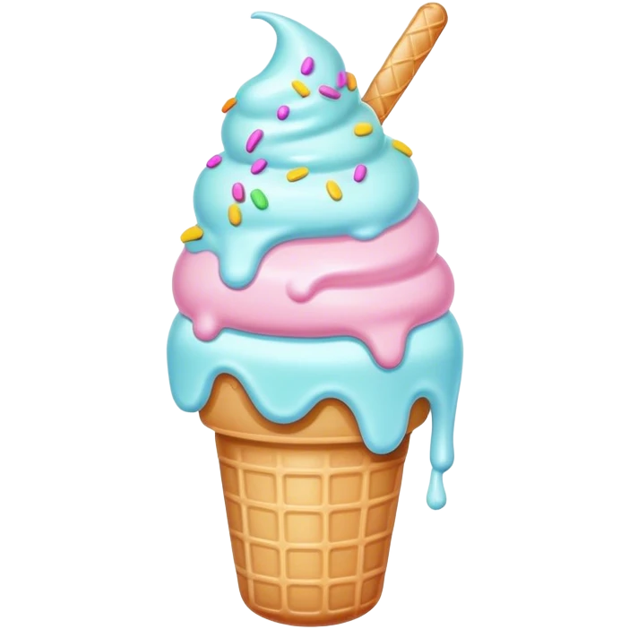 Melted kawaii pastel ice cream emoji