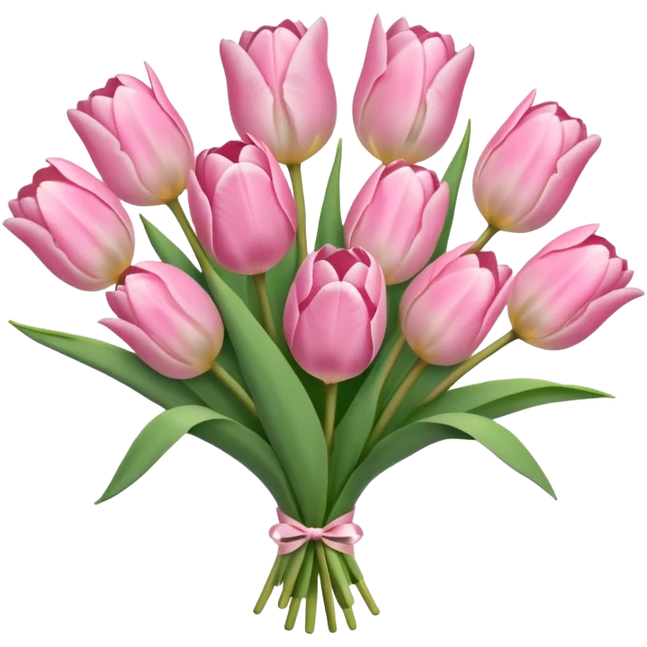 light pink tulip bouquet  emoji