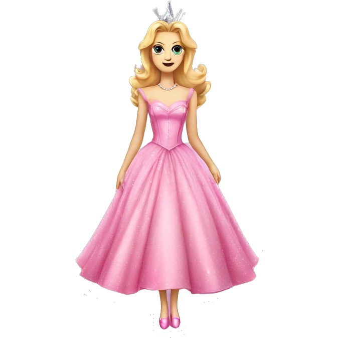 pink Glinda dress from wicked movie emoji