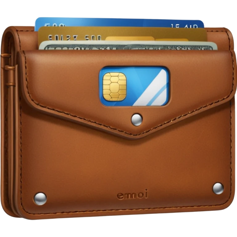 portefeuille marron avec billet et carte bancaire emoji