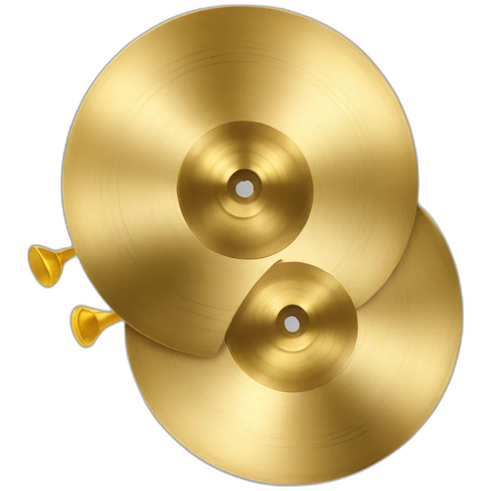 two golden cymbals. emoji